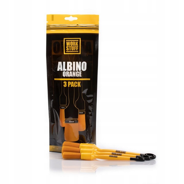 WORK STUFF - 3x pędzel detailingowy ALBINO Orange
